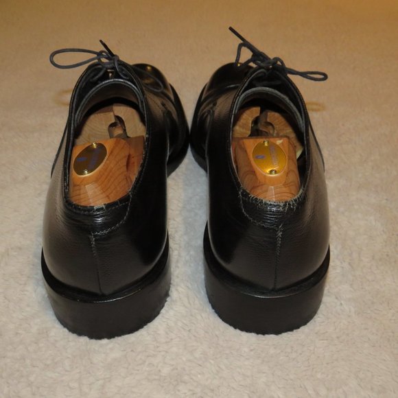 Prada Cap Toe Pebble Textured Black Leather Oxfords Dress Shoes US Size 9 - Picture 7 of 10